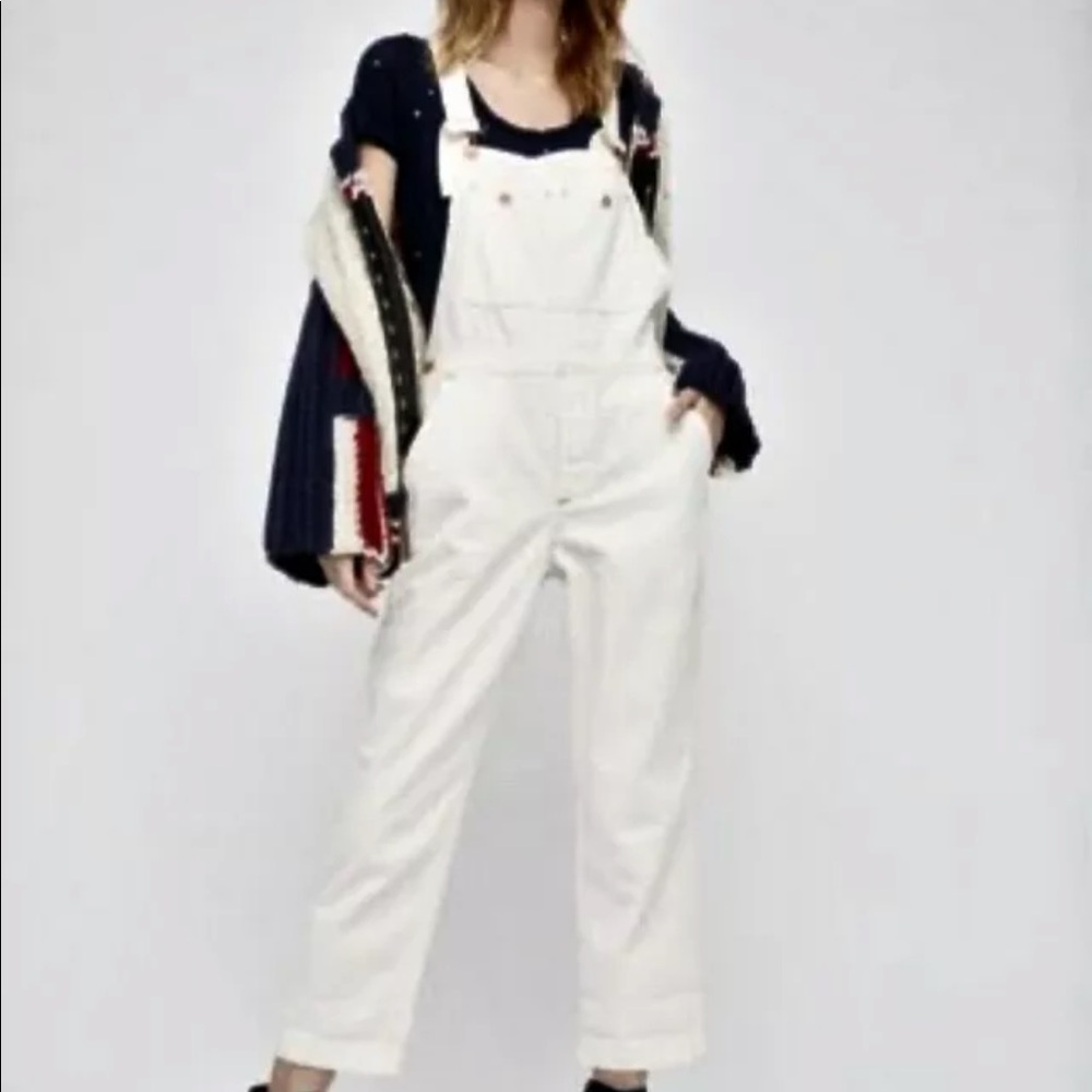 Free People Overall Denim Slouchy Boyfriend 30